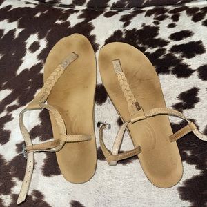 rainbow t-strap sandals